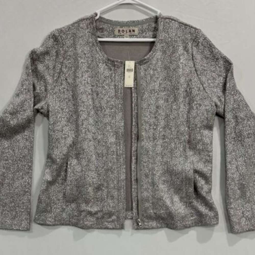 DOLAN Left Coast- Anthropology - Gray Metallic Full Zip Jacket Size XL NWT